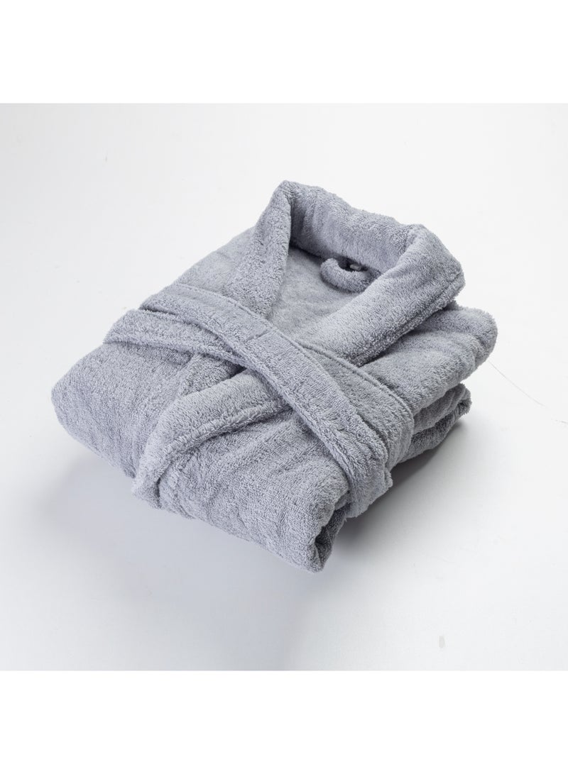 Bathrobe made from 100% Cotton by Teko Tex – Grey Color – Ultra Soft & Highly Absorbent – Available from S to 2XL